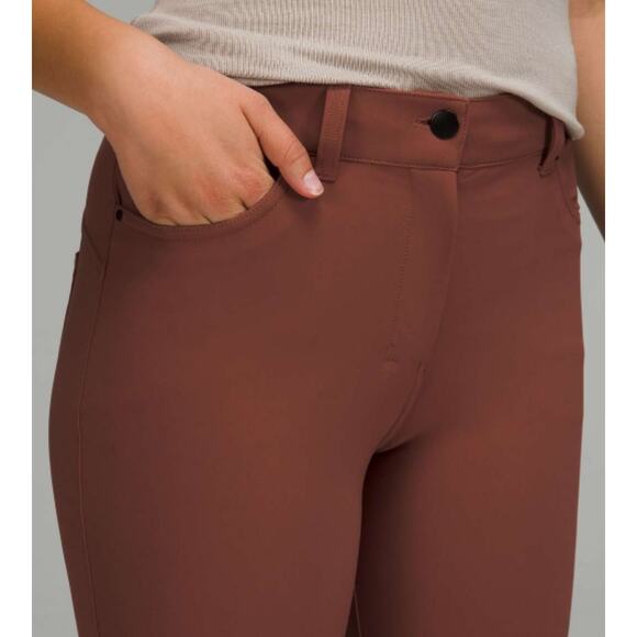 Lululemon Women’s 27 City Sleek Slim Fit High Rise Pants 5-Pocket Copper Brown - Picture 4 of 8